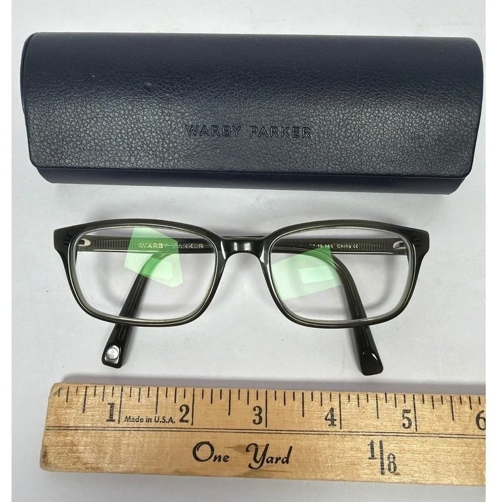 Warby Parker Seymour 720 53-19-145 Eyeglasses OliveGrn Rectangular Frame w/ Case